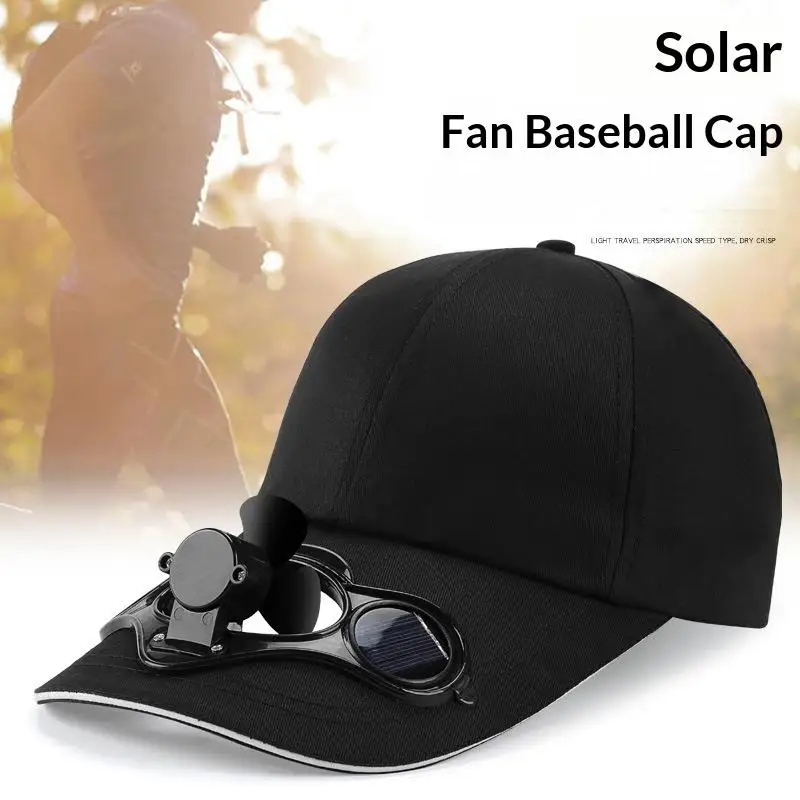 Solar Fan Hat For Men Women - Sun Protection Summer Cooling Cap With USB Rechargeable Fan, UV Sunshield, Adjustable & Breathable