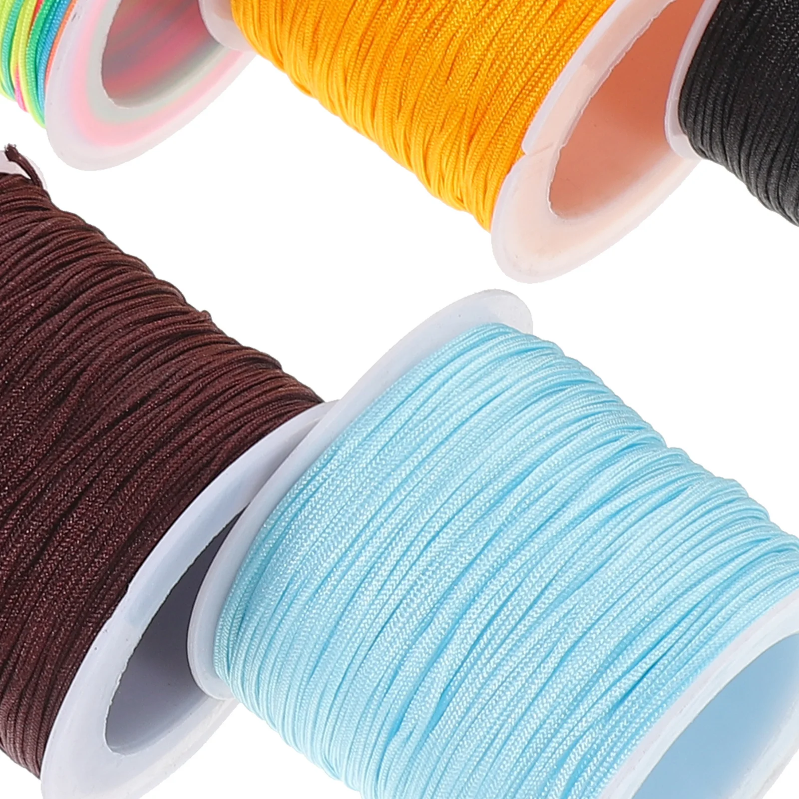 

Nylon Braided Crafting Rope 8 Rolls Soft Portable Beautiful for Handmade Jewelry Wrapping Porcelain Bundling DIY Crafts