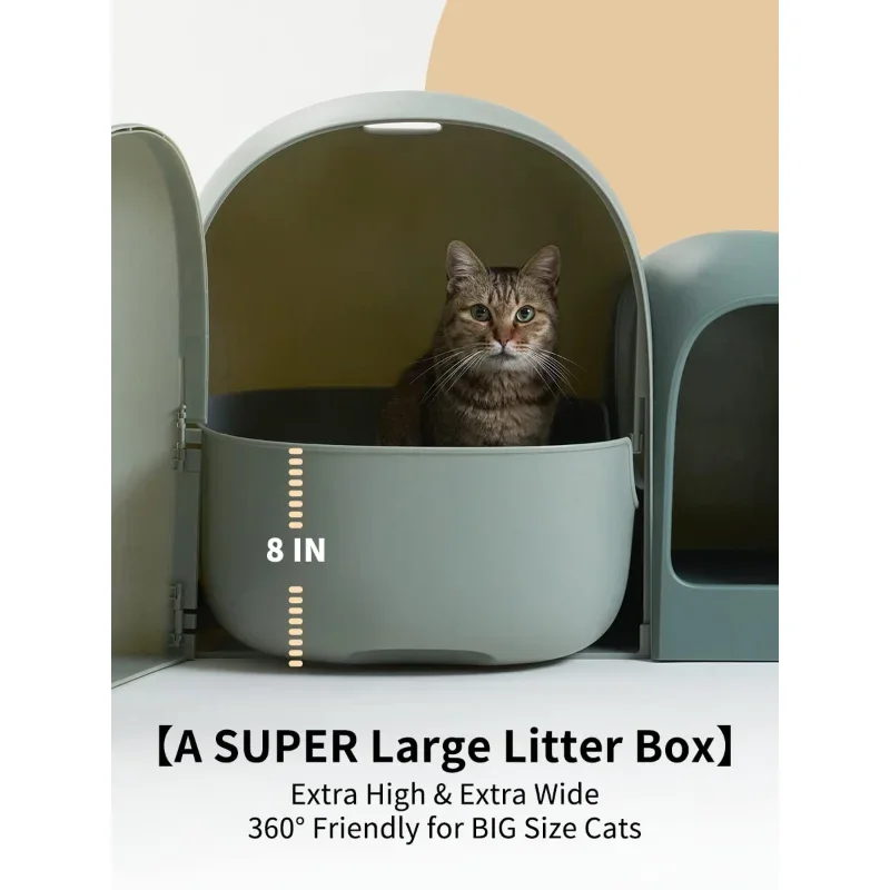 Imagem -04 - Caixa de Areia de Gato Max-elegante e Funcional para Gatos Internos2023 Novo Design Moderno-grande Espaço à Prova de Vazamento e sem Odor-inclui Colher