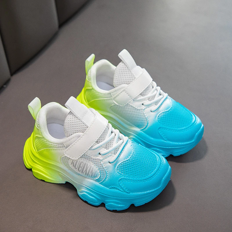 Children's Fashion Sports Shoes Breathable Student Black School Walking Shoes Anti-skid Boys& Girls Casual Running Sneakers