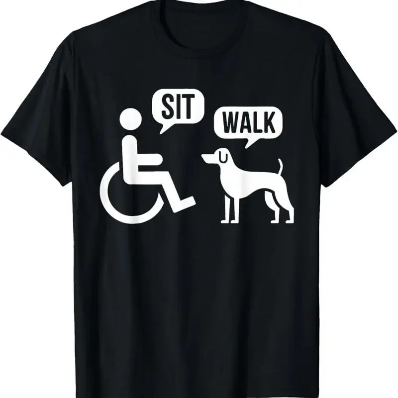 Sit Walk Funny Disabled Wheelchair User Pet Dog T Shirt