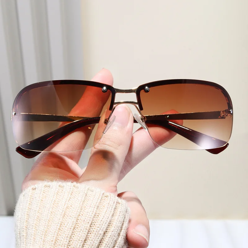 

Rimless Punk Men Sunglasses 2025 Y2K Sports Women Sun Glasses Technology Sense Outdoor Male Shades UV400 Eyewear