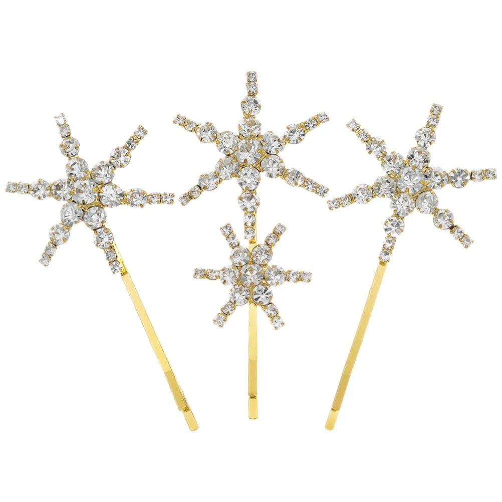 

1 Set Bling Star Hair Clips Decorative Jewelry For Women Wedding Festival Beach Accessories Golden Thick Hair Barrettes Styling