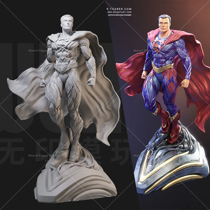 1/24 1/18 Scale DC Armored Superman Steel Body Outer Space Visitors Kryptonian DIY Self-assembled GK 3D Resin Un-panited Dolls