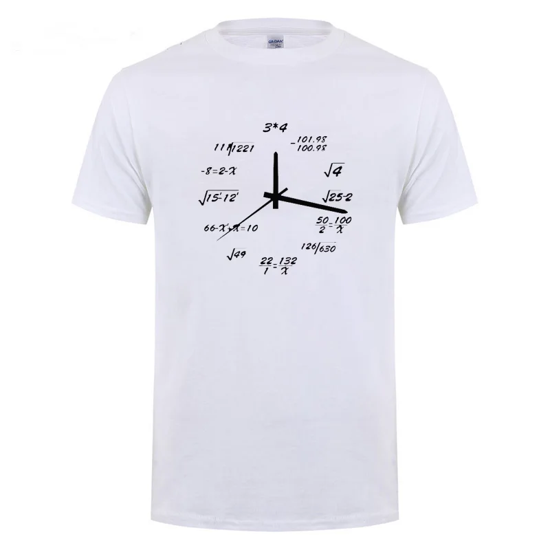 Funny Birthday Present Gifts For Men Male Guys Adult Guys Math Artistic Clock Printed Cotton T Shirts T-Shirt Tee Nerd Geek