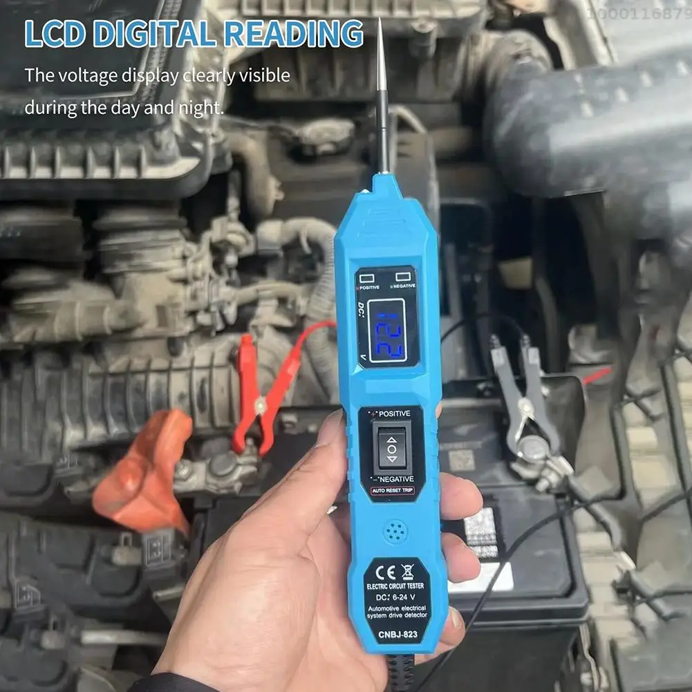 6V 12V 24V Car Truck Voltage Circuit Tester Power Test Pen Probe LED Digital Display Auto Repair Diagnostic Tool