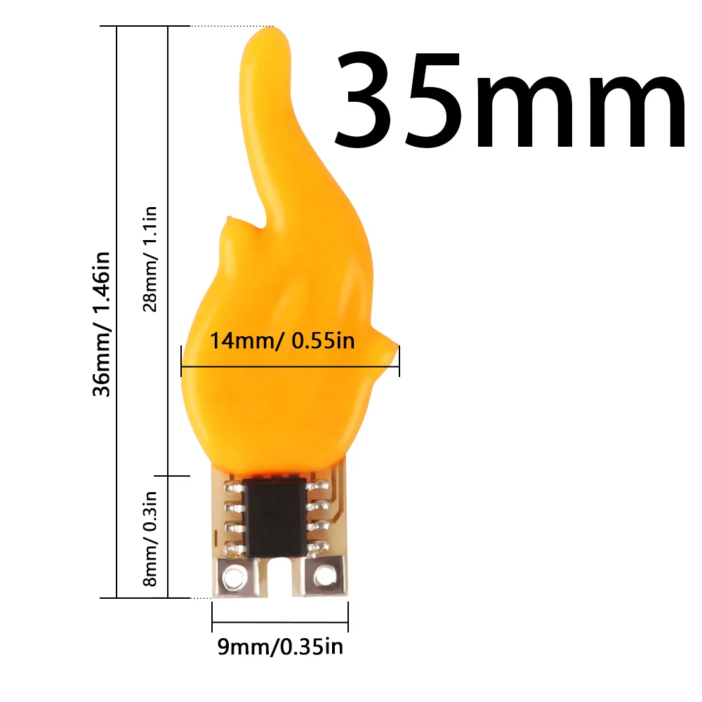 OCONA DC 3 V realistischer flackernder Feuerflammen-Chiplont für DIY-LED-Kerzen, 1800 K Filament, flammenlose Batterie, Kerzenlicht-Zubehör 3
