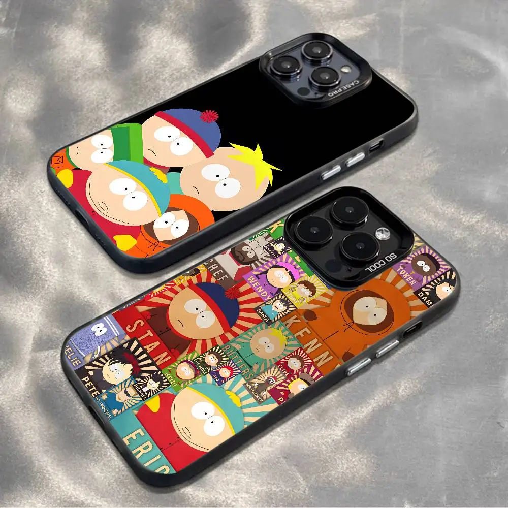 

Cartoon S-South Park Phone Case For iPhone17,16,15,14,13,12,11,Mini,Pro,MAX,plus,Black Matte Shockproof Cover