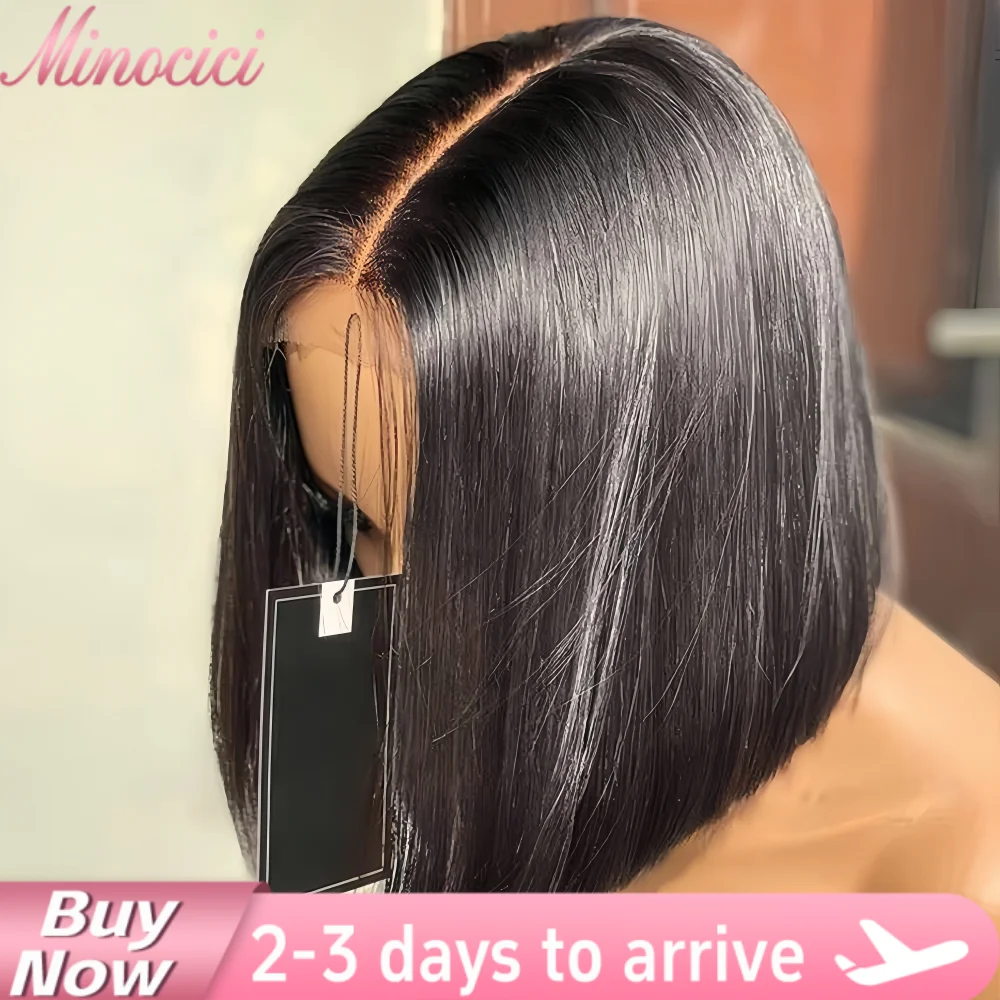 

250% 13x6 Lace Frontal Wigs Silky Straight Human Hair Transparent Lace Bob Wigs 4x4 5x5 Lace Closure Wig Human Hair For Women