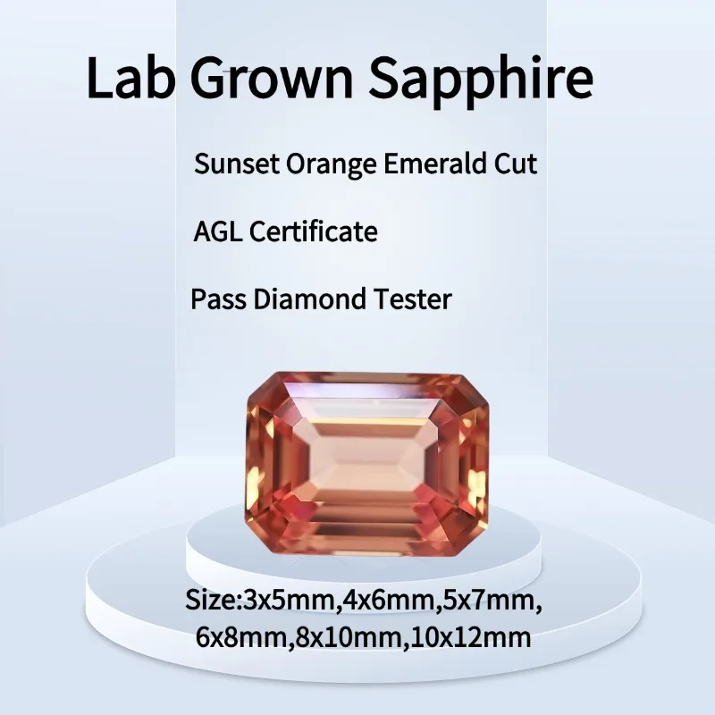 Laborgezüchteter Padparadscha Rundschliff Roter Lotus-Farbton Extrem Glänzende Qualität DIY Ring Halskette Ohrringe Hauptmaterialien Zertifiziert – Detail 1