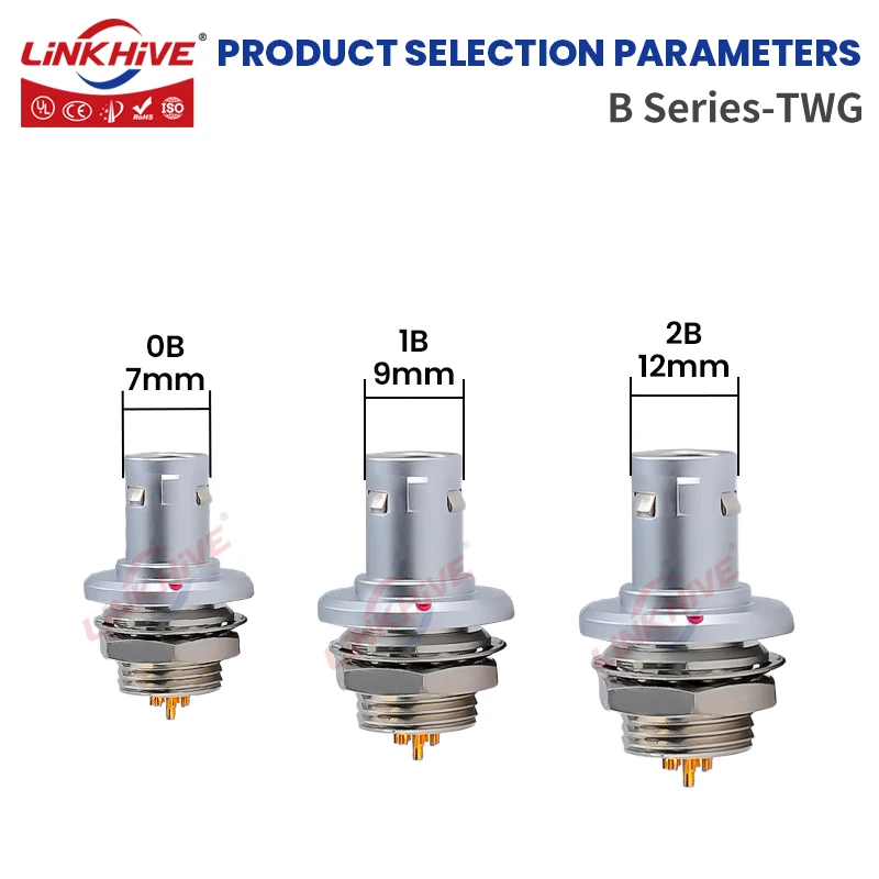 TWG Compatible with Lemo FWG Circular Male Plug Connector 1B 2B 2 3 4 5 6 7 8 10 12 14 16 18 19 26 32 Pin Push Pull Self-loking