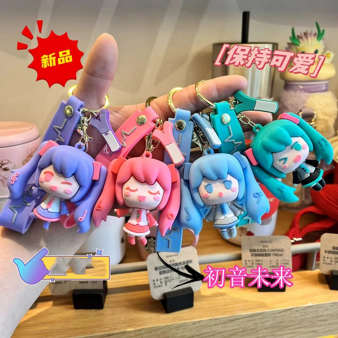 6 cm Anime Hatsune Miku Q Versie kawaii Action Figure PVC Model Sleutelhanger rugzak hanger decoratie pop Speelgoed Verzamel Geschenken