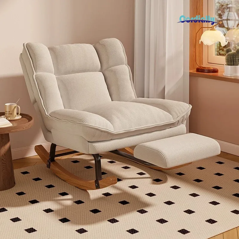 Foldable Lounge Chair Lazy Sofa Balcony Garden Leisure Reading Rocking Chair Outdoor Patio Furniture
