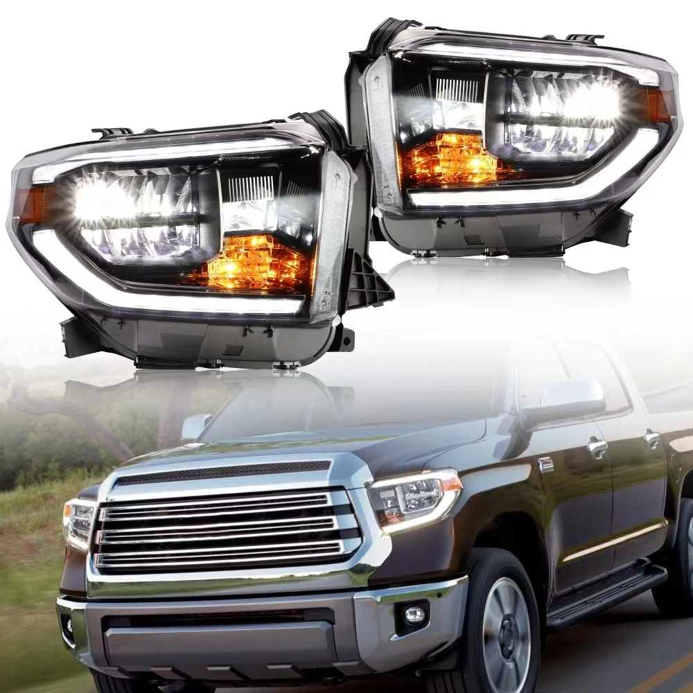 LED Headlight For Toyota Tundra 2014-2020 LED Lens Headlights Assembly Reflector Moving Turn Signal