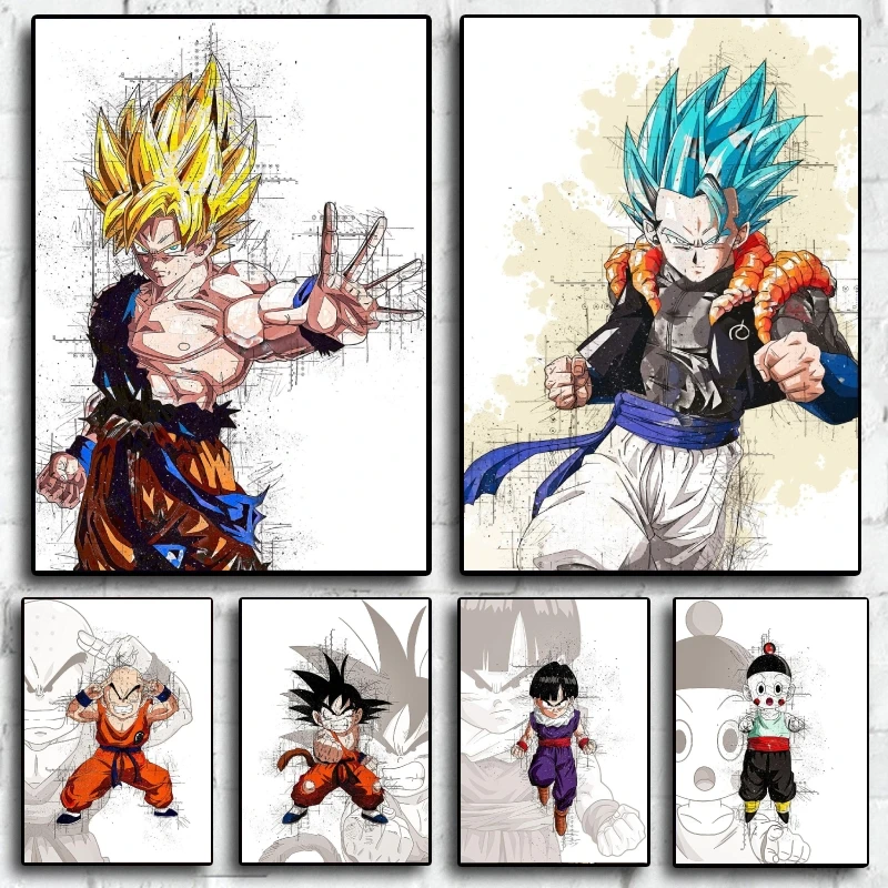 

Print On Canvas Dragon Ball Goku Gifts Children's Bedroom Decor Poster Home Kid Action Figures Wall Art Prints and Painting