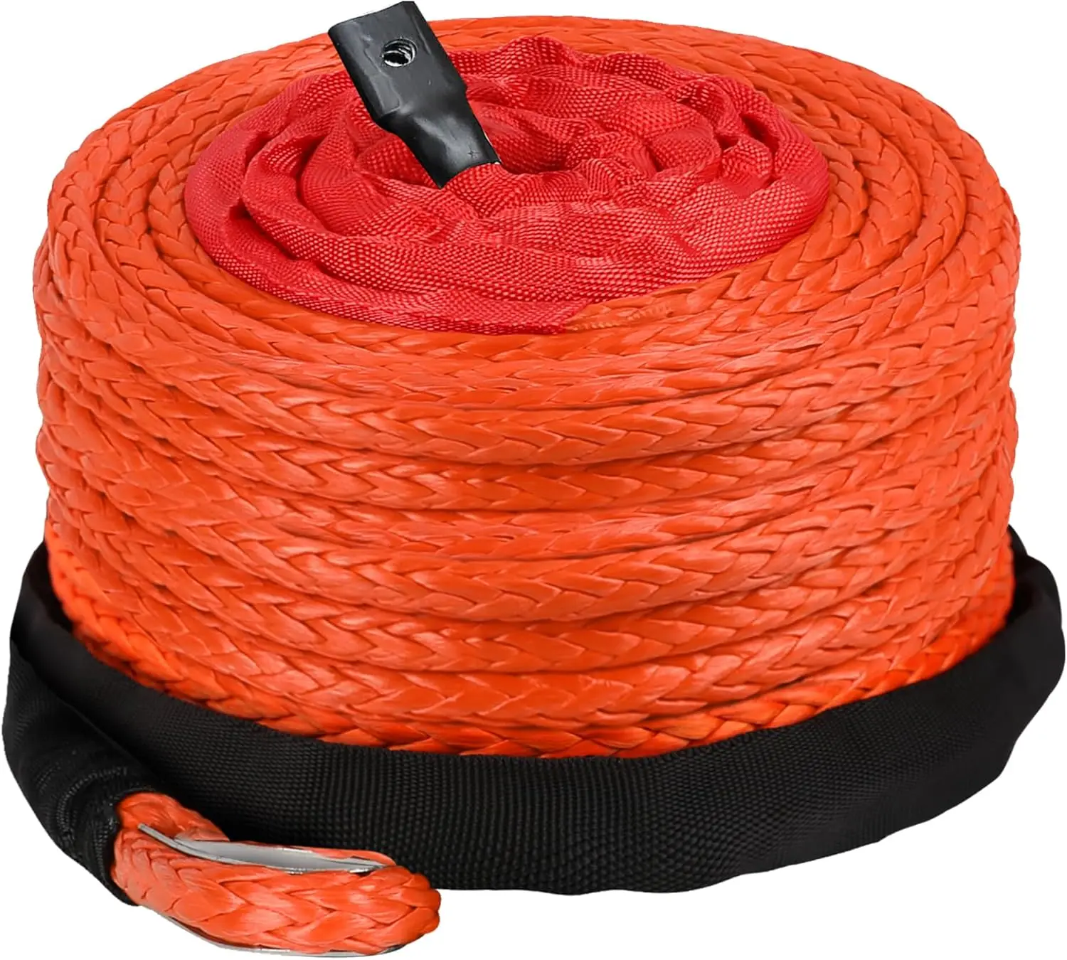 

Трос для лебедки Dyneema 3/8" x 60 футов для буксировки автомобилей, синтетический кабель на 12 прядей, сменный комплект, оранжевый