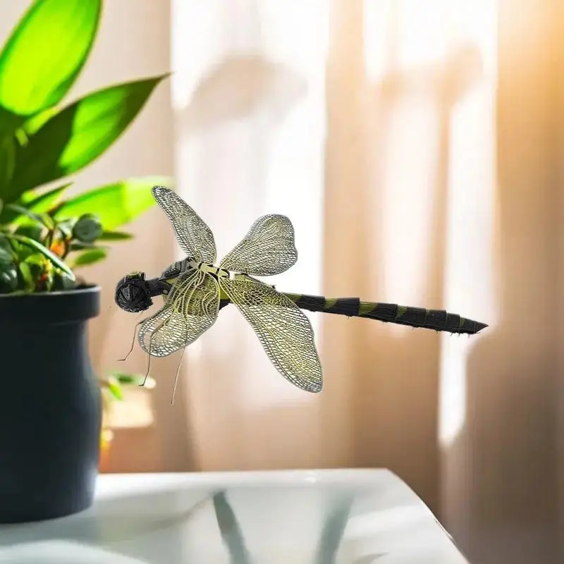 لغز معدني ثلاثي الأبعاد بتجميع صغير إبداعي يمكنك صنعه بنفسك - نموذج اليعسوب الملون من سلسلة الحشرات للمراهقين 14+ هدية للبالغين #4