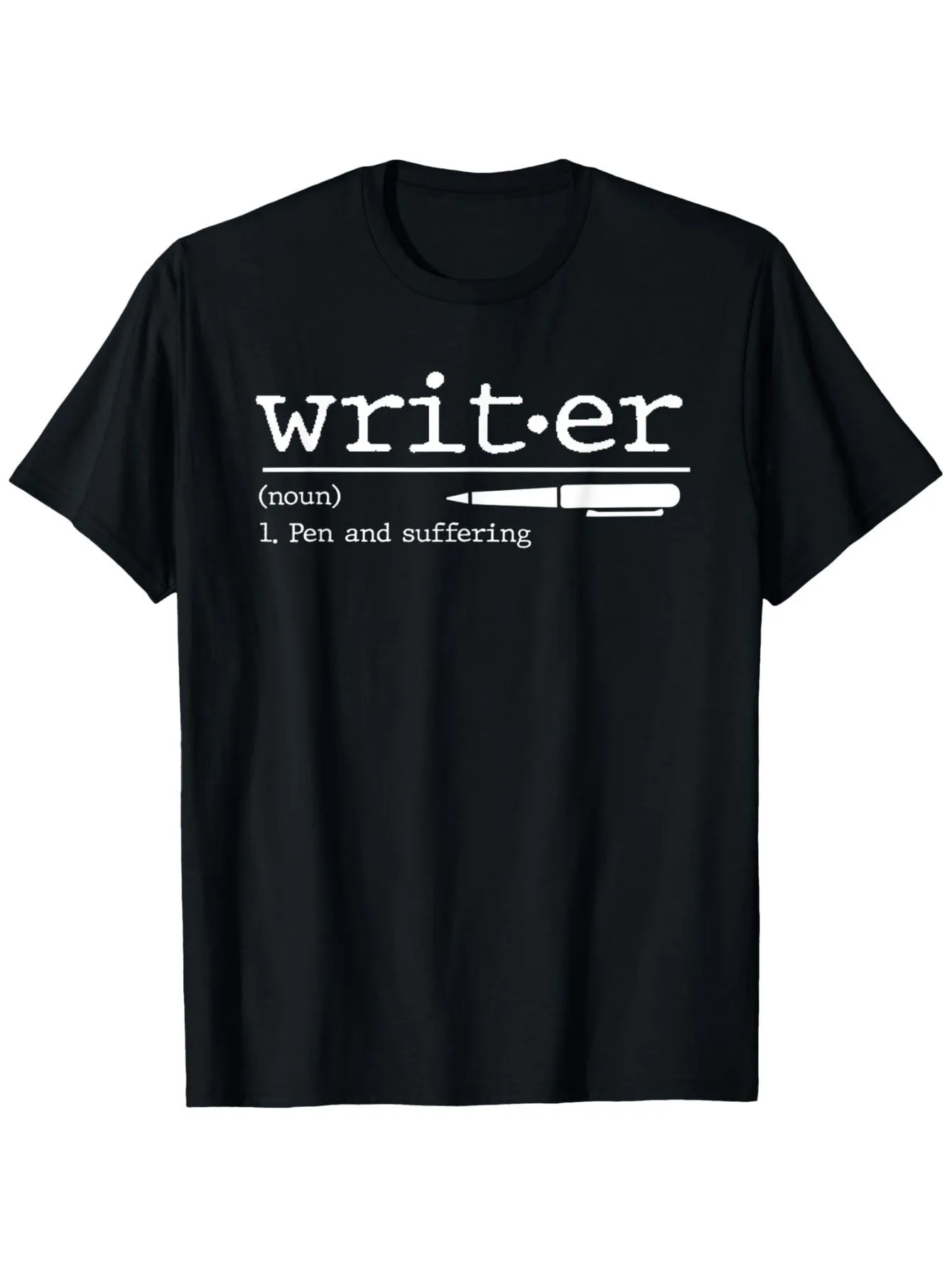 Funny Writer Definition T-Shirt - Writer (noun) Person Who Suffers for I) Extreme Pen Dependency, Ii) Purposeful Poverty - See Also Author, Literary Genius - Lightweight 180  Tee for Writers, Authors, Book Lovers - Casual Everyday Shirt (Sizes S