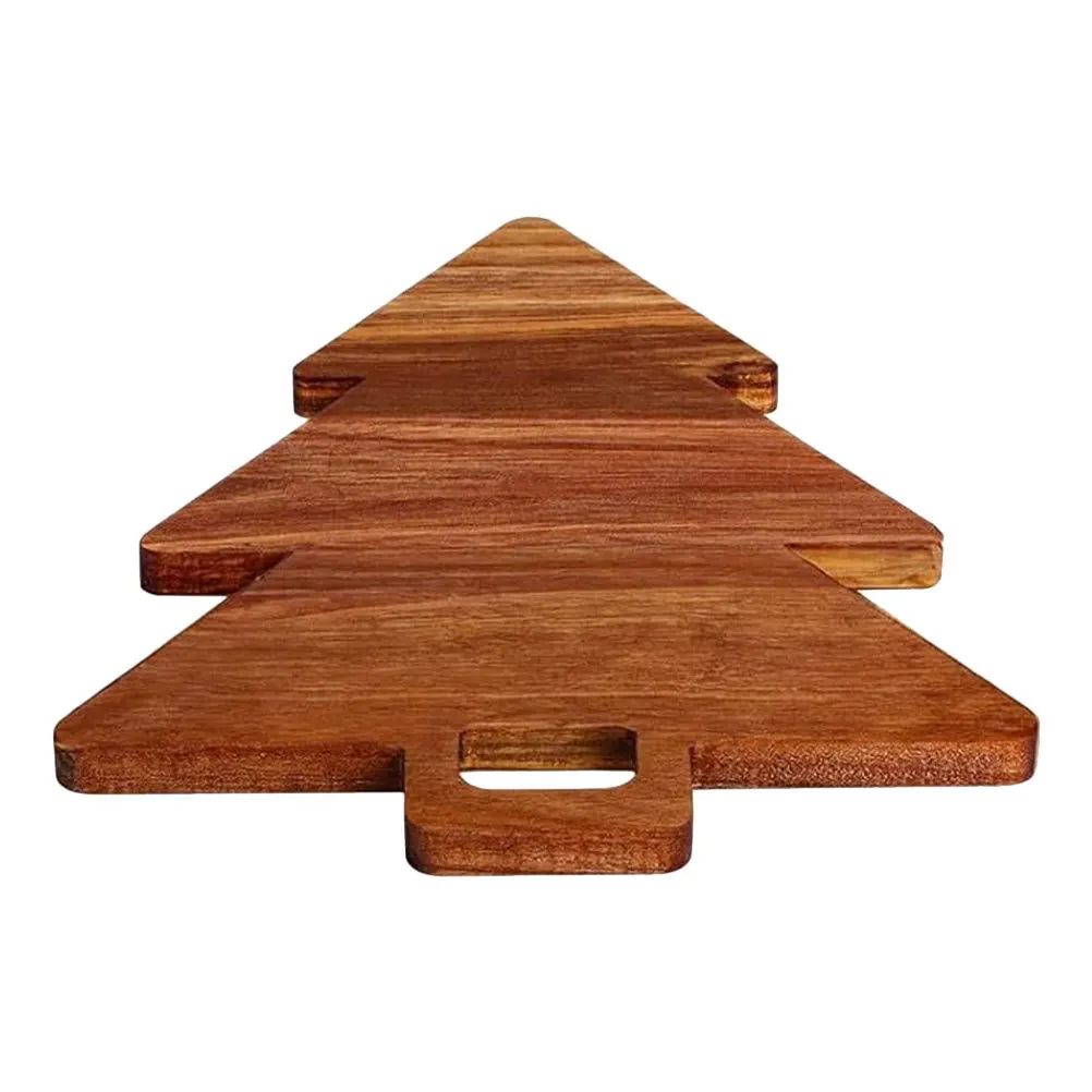 

Christmas Tree Cutting Natural Wood Kitchen Utensils Holiday Charcuterie Board For Bread Cake Cheese Serving Decorative