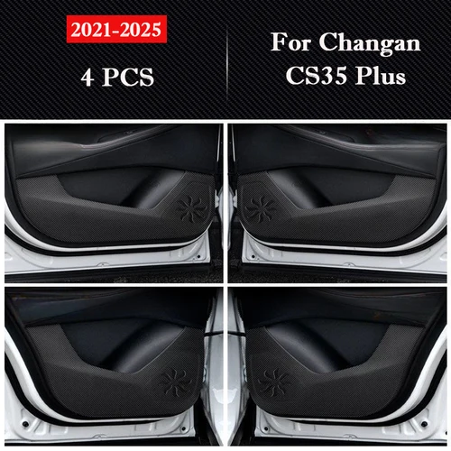 Imagen 2 del producto Para Changan CS35 Plus 2018 - 2025 almohadilla antipatadas para puerta de coche protección Interior de cuero pegatinas de decoración antisuciedad accesorios para automóviles