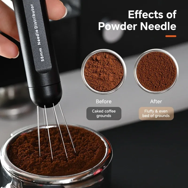 MUVNA Coffee Distributor WDT Espresso Tool Retractable Coffee Needle,with 8 Needles for Espresso Stirrer Barista Accessories