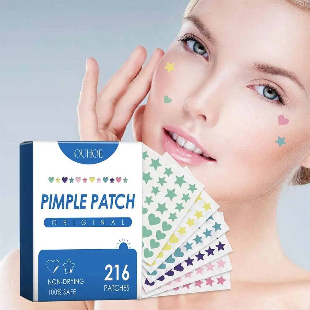 216Pcs Invisible Removal Pimple Anti-Acne Hydrocolloid Patches Spots Marks Concealer Repair Sticker Waterproof