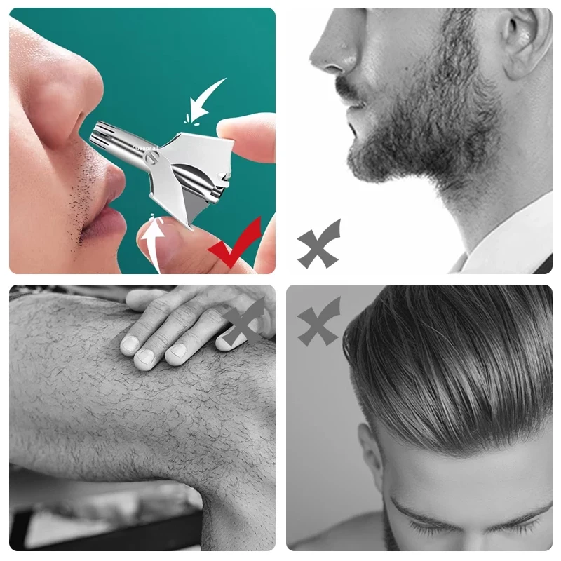 Rasoio per peli del naso Vibrissa per uomo rasoio per peli del naso in acciaio inossidabile lavabile manuale portatile adatto