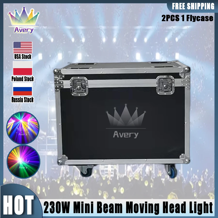 

0 Tax 1Pcs Flightcase For New Arrival MINI 230W 7R Beam Bulb Moving Head Lighting Rainbow for Wedding Nightclub Theater Disco