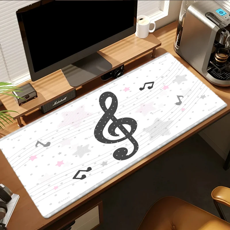 Wave Dotted Note Gaming Mouse Pad Desk Pad Mouse Protector Non-Slip Mouse Pad Home &Office Desk Mat PU Leather Laptop Mouse Pad