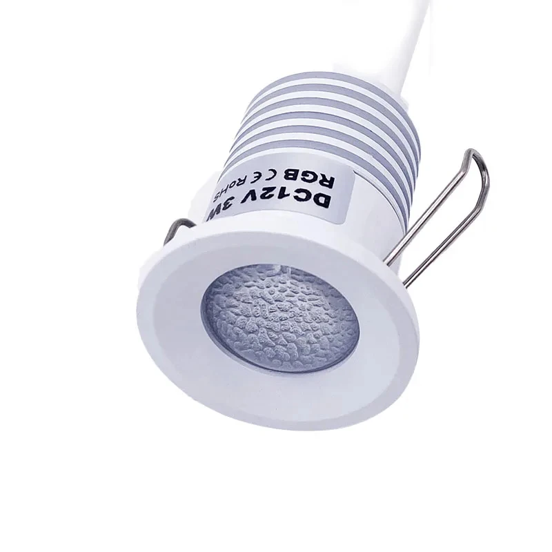 Mini Spot Lumineux LED RVB à Intensité Réglable pour le Plafond, Idéal pour une Chambre à Coucher, une Cuisine, des Escaliers ou un Placard, 3W, 12V, 110/220V