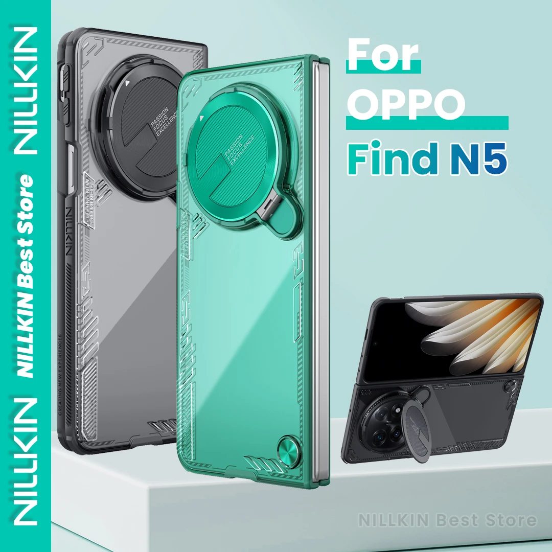 

Nillkin For Oppo Find N5 Phone Case Camera Lens Cover On/Off Stand Semi Transparent 360 Protection Shockproof Iceblade FoId Case
