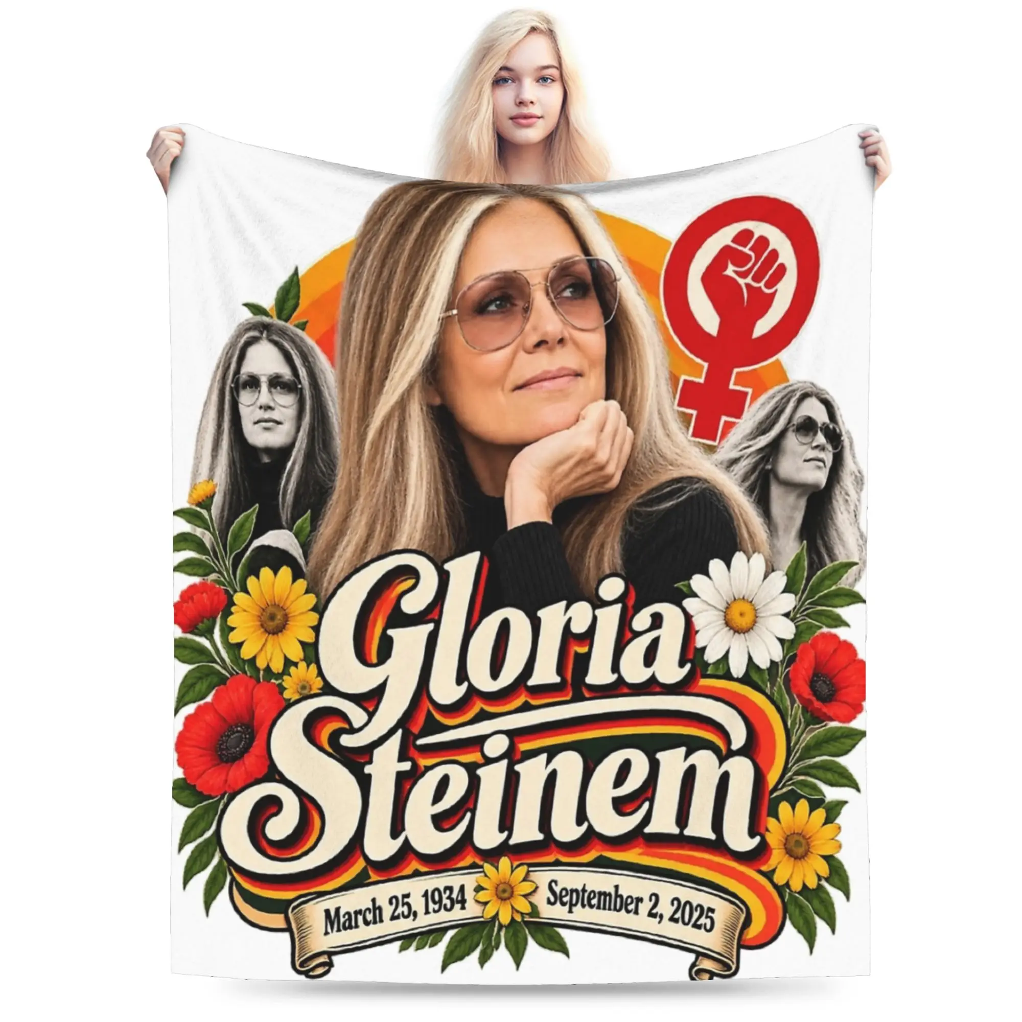 RIP Gloria Steinem  Accessories Blanket Soft Fleece  Throw Blanket Relax Plush Thin Quilt