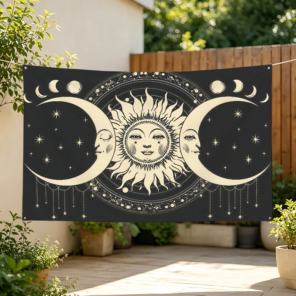 Sun Face Flag For Sports Matches  Games Parade Rally Holiday Festival Backyard Balcony Club Bar Decor