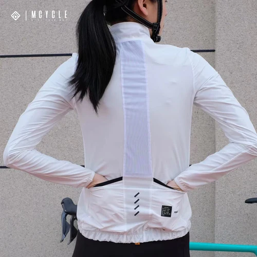 Imagen 2 del producto Mcycle-ropa de ciclismo para hombre y mujer, chaqueta cortavientos de malla trasera, impermeable, cortavientos de ciclismo