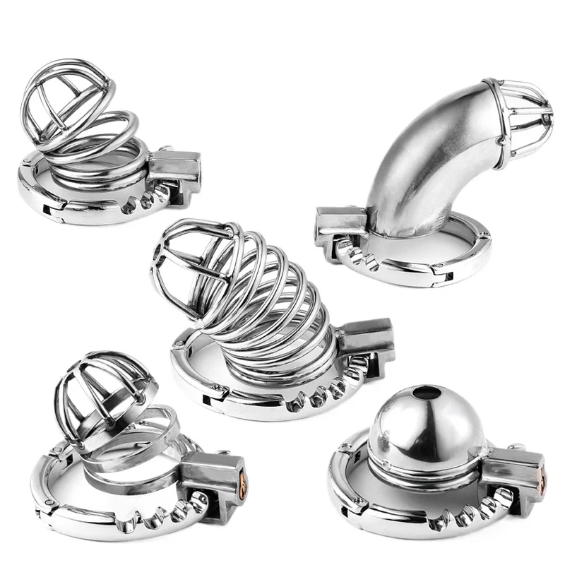 BDSM Stainless Steel Male Chastity Device Adjustable Size Ring CB Lock Penis Bondage Gear Chastity Cage Slave Training Sex Toys