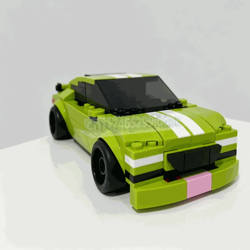 209PCS Lime Green Performance Coupe Building Blocks Sports Car Vehicle Model DIY Assembly Set Creative Collection Display Gift