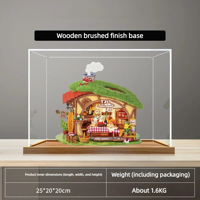 New Suitable for Rolife Fluffy Grove DIY Miniature House Acrylic Display Case Dust Cover, Assembly Fluffy Grove Display Box