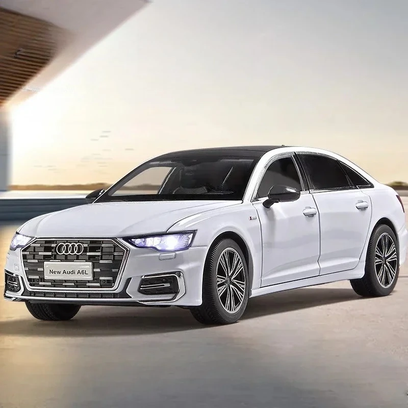 Modelo de coche fundido a presión de aleación A6L 1:18, juguetes con sonido y luz, modelo de escala extraíble, juguete para niños, regalos, regalo de cumpleaños