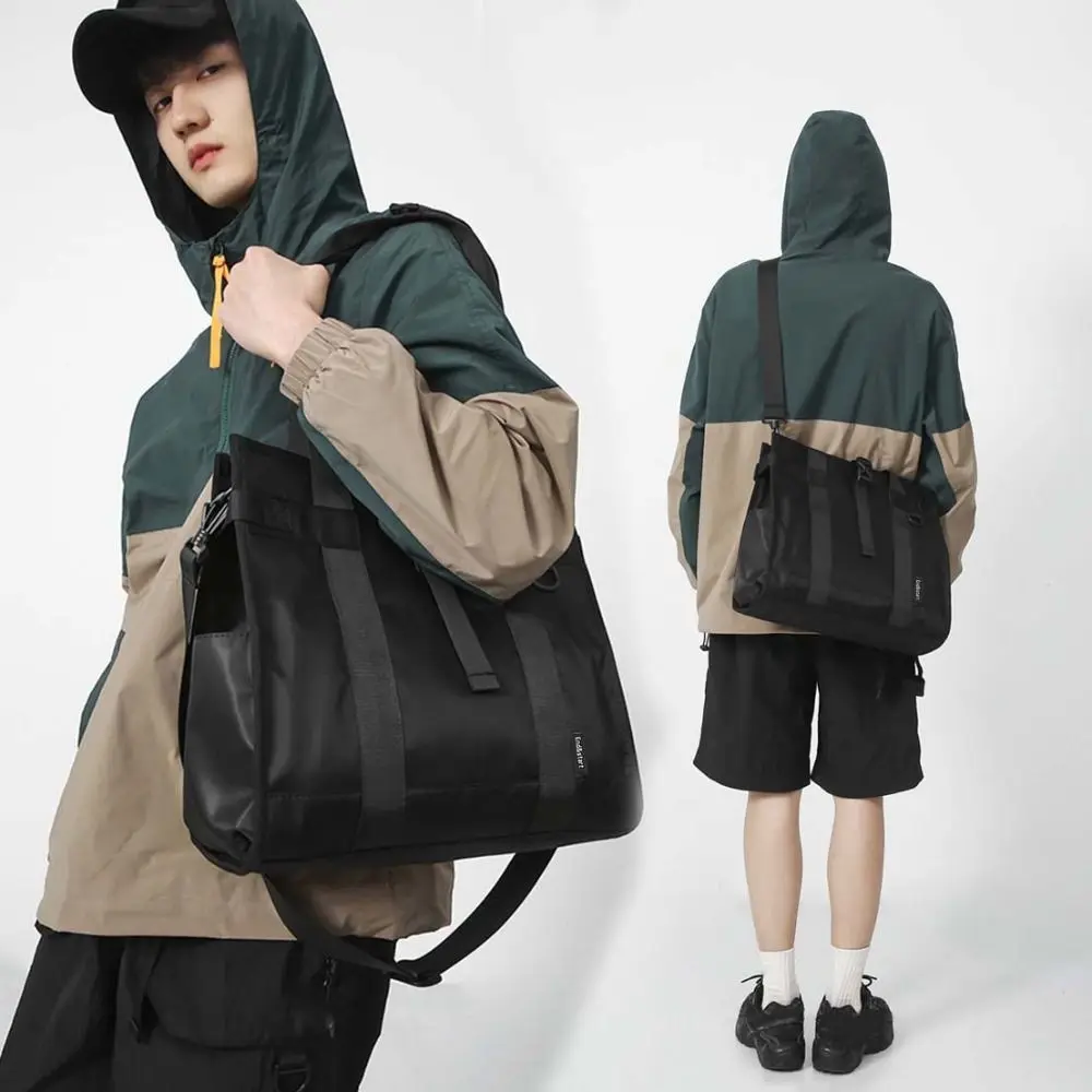 Multi-pocket Large Capacity Oxford Briefcase Multi-functional Waterproof Men Handbag Portable Solid Color Shoulder Bag Travel