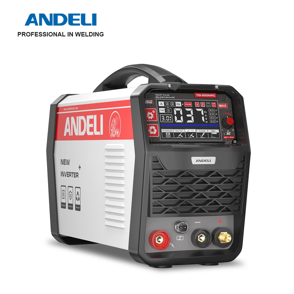 ANDELI Saldatrice TIG HF 4 in 1 Saldatrice TIG Pulse Stick Pulito DC Inverter Saldatrici TIG Saldatura dei metalli per uso domestico 110/220V