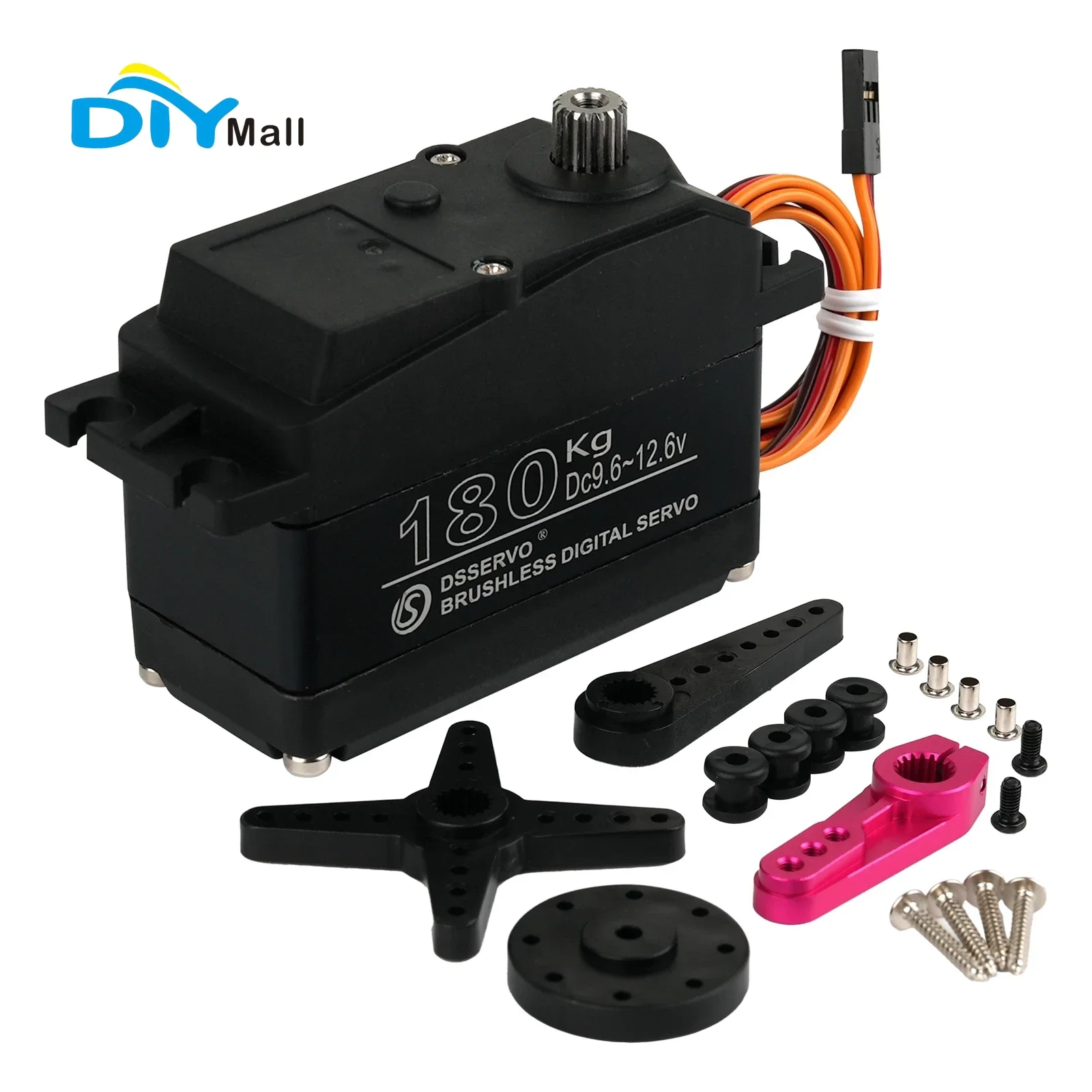 BLS51180 180Kg 12V Brushless Digital Servo High Torque Metal Gear CNC Aluminum Housing for 1/5 RC Car and Industrial Robot