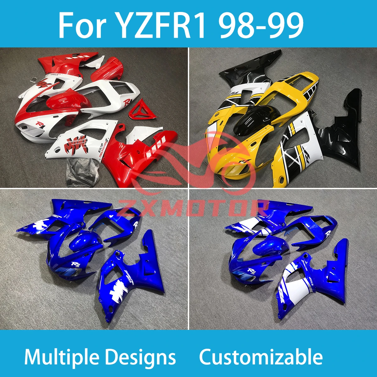 Injection Fairings for Yamaha YZF R1 98 99 Motorcycle Fairing Kit ABS Injection Bodywork Set Complete Parts R 1 1998 1999