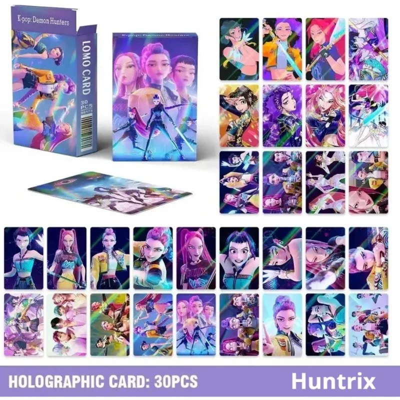 

Hot Toys sign jointly 30PCS K-POP Demon Hunters Rumi Mira Zoey Photocards Anime Collectible Sets for Fans of K-POP Merch/Trading