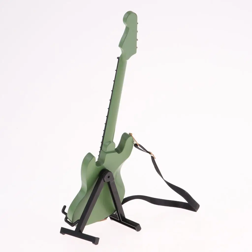 

1 6 Scale Electric Bass Model Wooden Miniature Musical Instrument for Dollhouse Accessories Decor