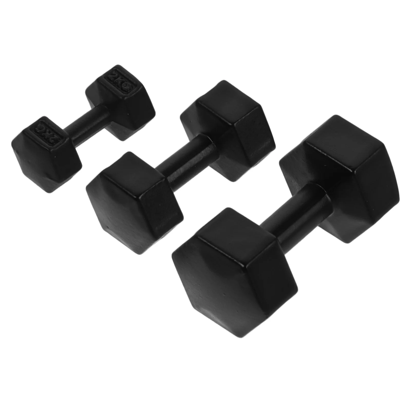 3 Pcs Dollhouse Dumbbell Model Dumbbells Miniature Fitness Barbell Halloween Black Photo Booth Prop Baby