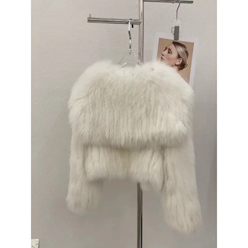 高級高品質ふわふわファーのコート レディース 冬用 暖かい ショート丈 フェイクファー ジャケット ラペルカラー フェイクフォックスファー アウターウェア トレンド