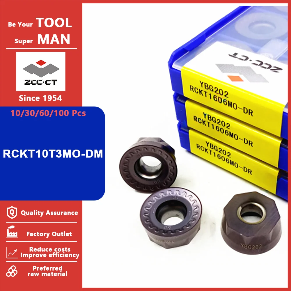 

ZCC CT Original RCKT10T3MO-DM Milling Inserts RCKT 10T3 MO DM Lathe Tool Carbide Milling Turning Tools