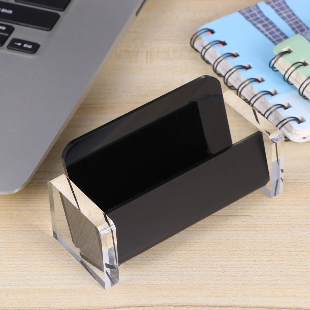

1 шт. Элегантная подставка для визиток с открытым концом для хранения карт, заметок, талонов для записи на прием, декор для офисного стола, черная