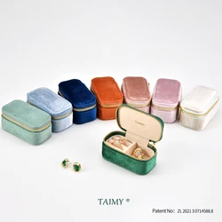 TAIMY-Mini Boîte à Bijoux en Velours Personnalisée avec Logo Kawaii, Rangement pour Bagues et Boucles d'Oreilles pour Bol