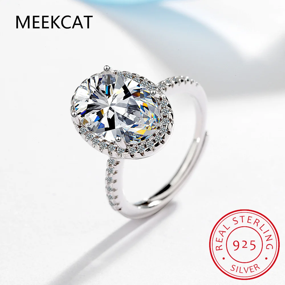 Oval Cut Full Moissanite Engagement Ring for Women S925 Silver1/2/3/4Carat Hidden Halo Diamond Wedding Ring Jewelry Anillos